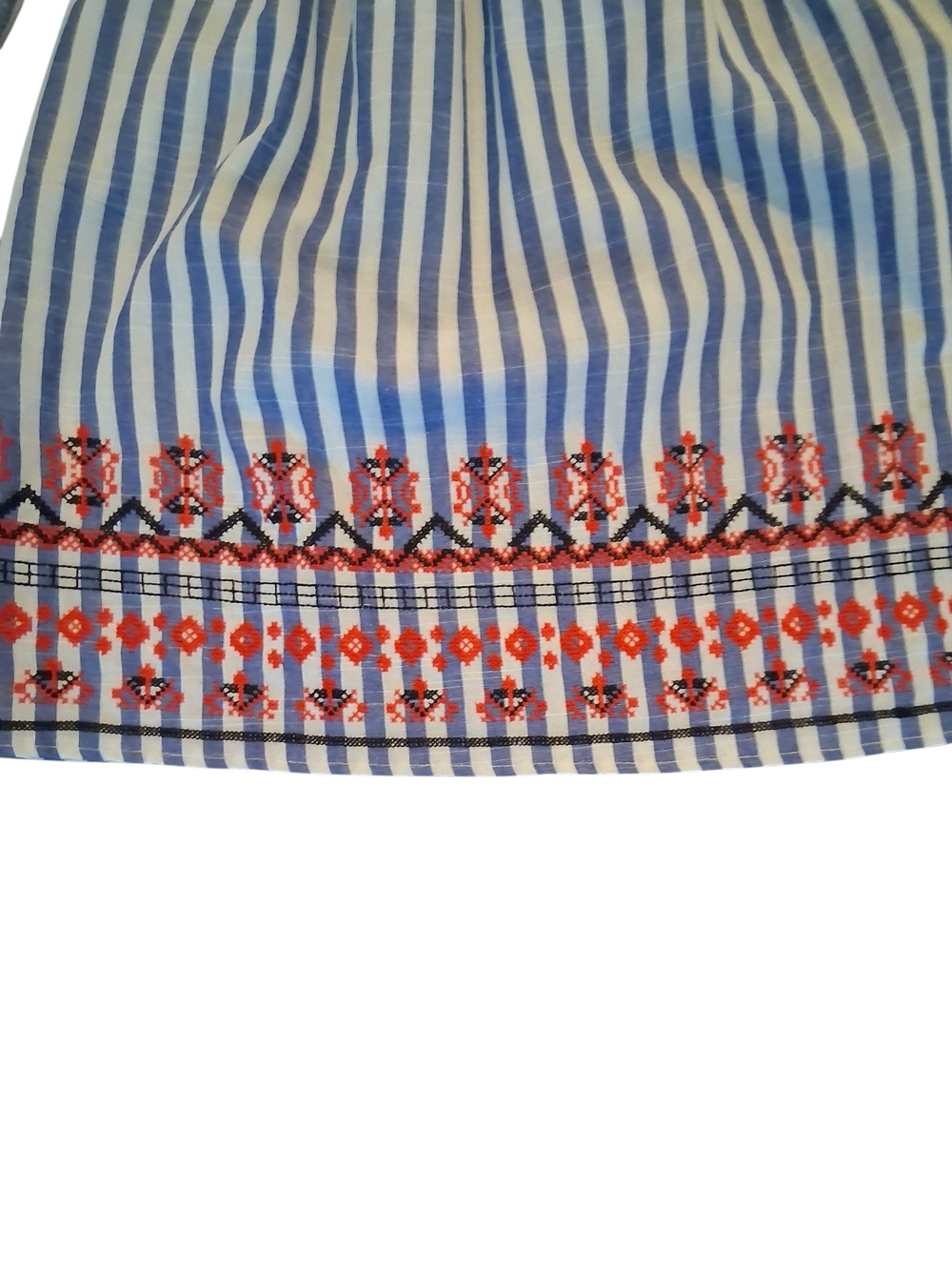 Braeve Coastal Boho Embroidered Cotton Mini Dress Bell Sleeve M - Picture 5 of 9